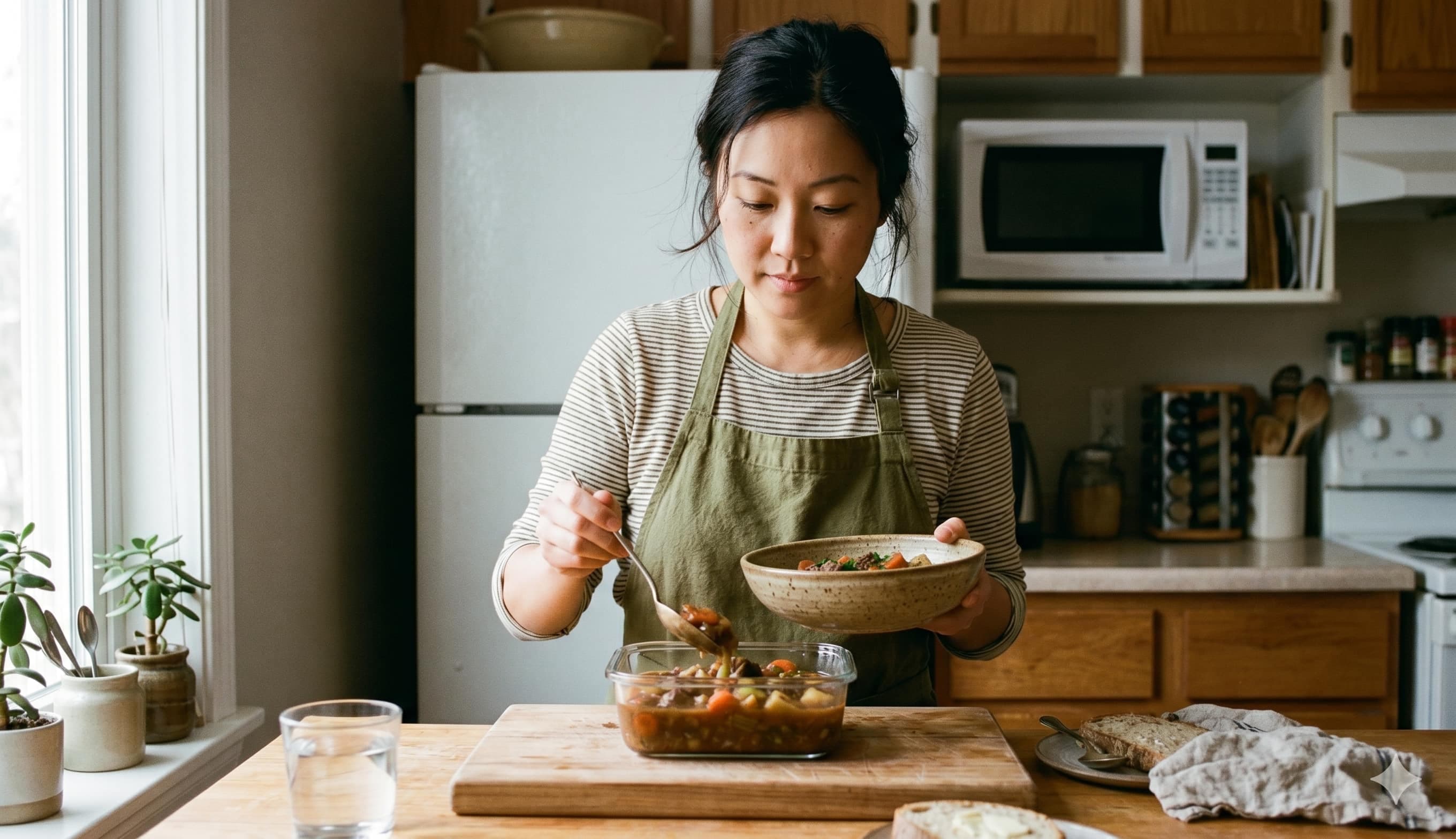 A maker preparing homemade goods in their kitchen